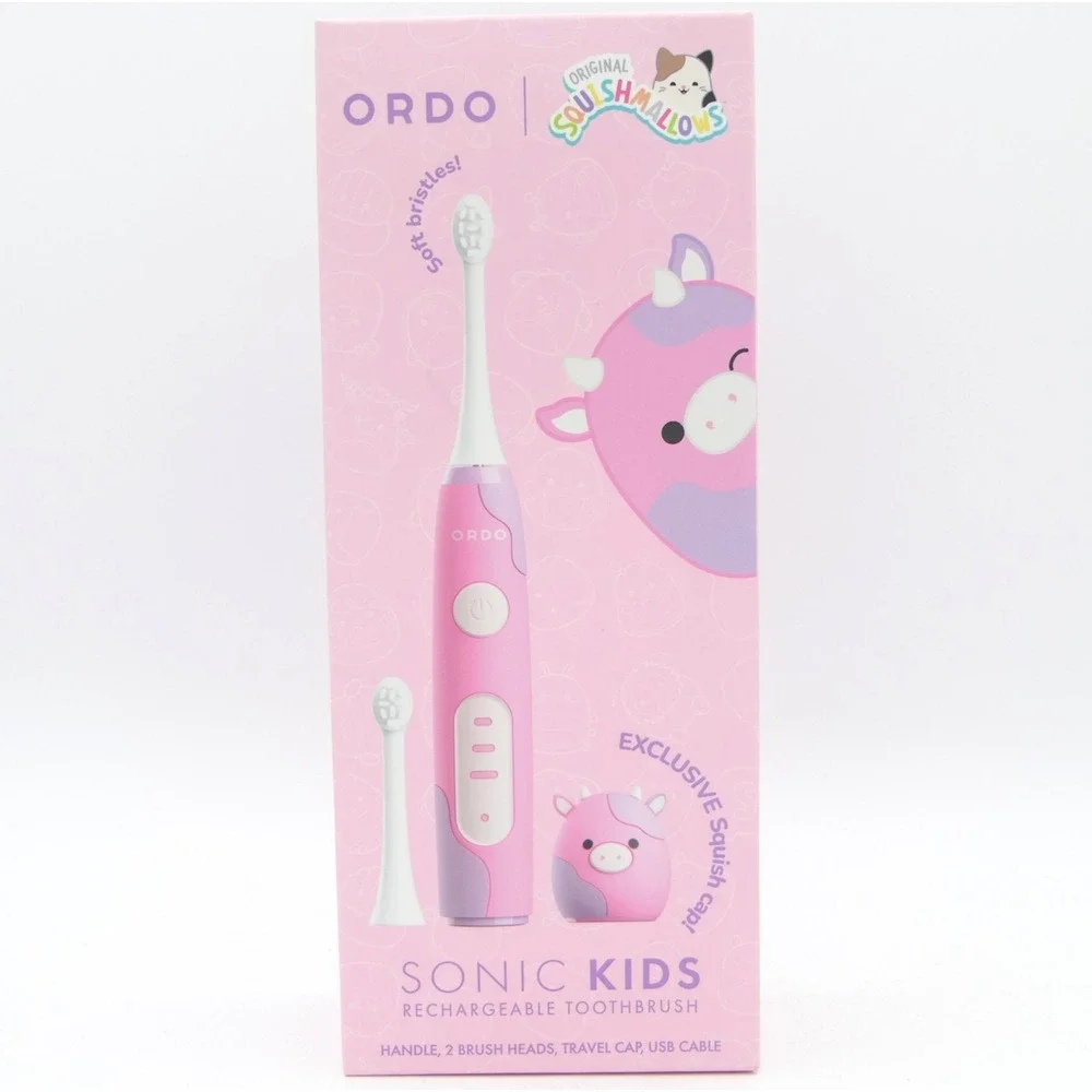 ORDO Sonic Kids Rechargeable Toothbrush Soft Pink Original Squishmallows Patty